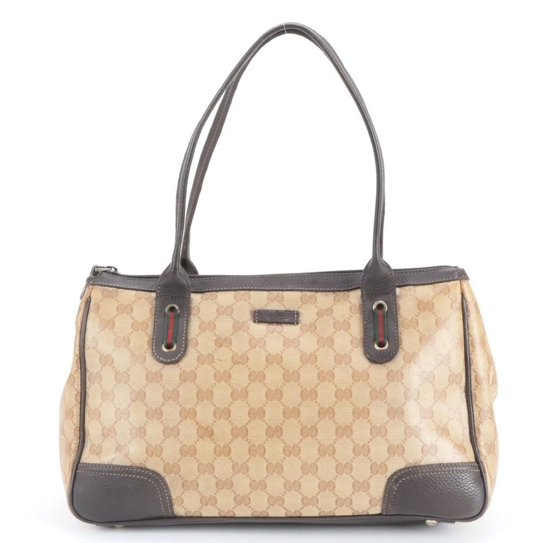 Gucci GG Crystal 293599 Leather Tote Bag, Handbag, Shoulder Brown, Women's: --- Catalog ---Category: SizeSize (HxWxD): 23cm x 38cm x 12cm / 9.05'' x 14.96'' x 4.72''Category: DesignType: Handbag, Tote bagColor: Beige, BrownGender: WomenMaterial: Leather , Coated canvas Catego