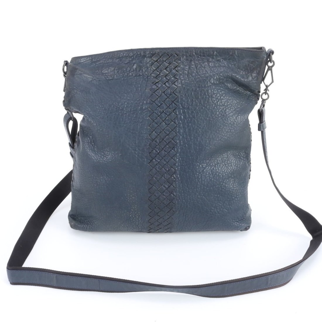 Bottega Veneta Intrecciato Leather Shoulder Bag, Crossbody Messenger Navy Blue, Men's: --- Catalog ---Category: SizeSize (HxWxD): 33cm x 32cm x 8cm / 12.99'' x 12.59'' x 3.14''Category: DesignType: Shoulder bagColor: NavyGender: MenMaterial: Leather Category: GeneralBrand: Bottega Venet