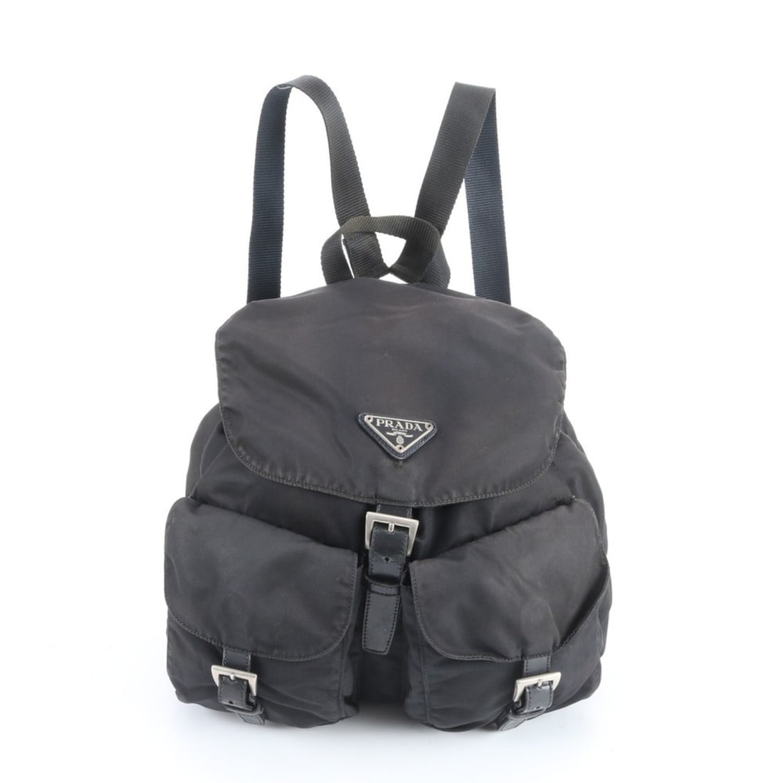 Prada Tessuto Nylon Triangle Logo Leather Backpack, Black, for Women: --- Catalog ---Category: SizeSize (HxWxD): 28cm x 30cm x 16cm / 11.02'' x 11.81'' x 6.29''Category: DesignType: BackpackColor: BlackGender: WomenMaterial: Nylon , Leather Category: GeneralBrand: Prada