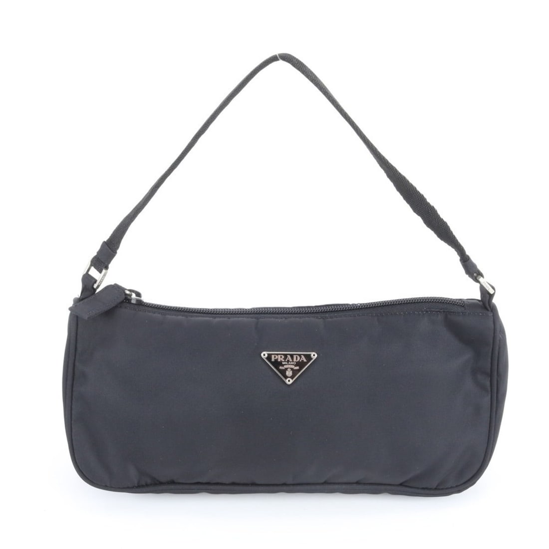 Prada Tessuto Nylon Triangle Logo Leather Handbag Accessory Pouch Black Women's (1 of 20)