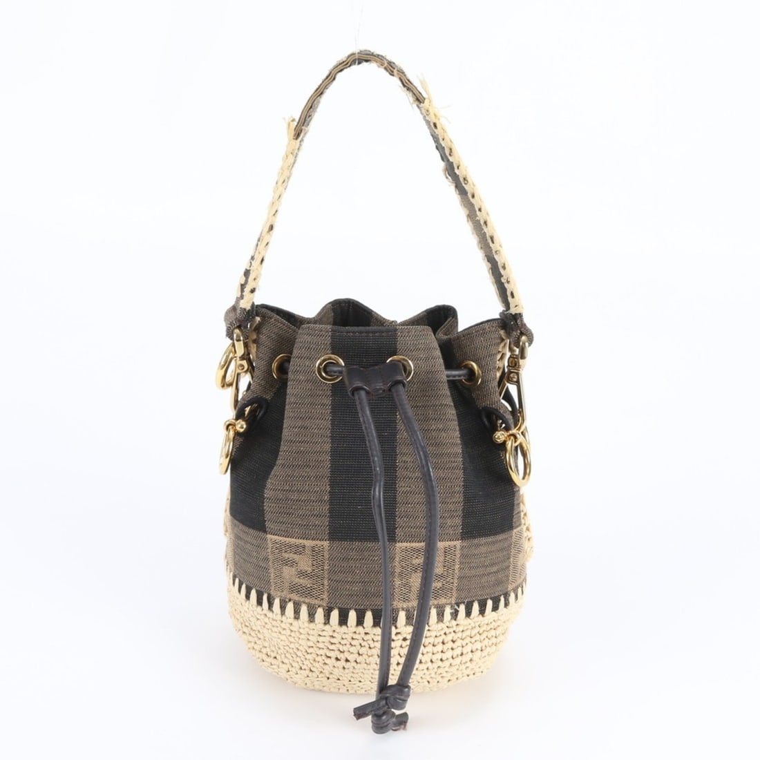Fendi Pequin Montresor 8BS010 Leather Handbag Tote Bag, Brown, Women's: --- Catalog ---Category: SizeSize (HxWxD): 18cm x 15cm x 10cm / 7.08'' x 5.9'' x 3.93''Category: DesignType: Handbag, Tote bagColor: Beige, BrownGender: WomenMaterial: Canvas , Leather Category: Gener