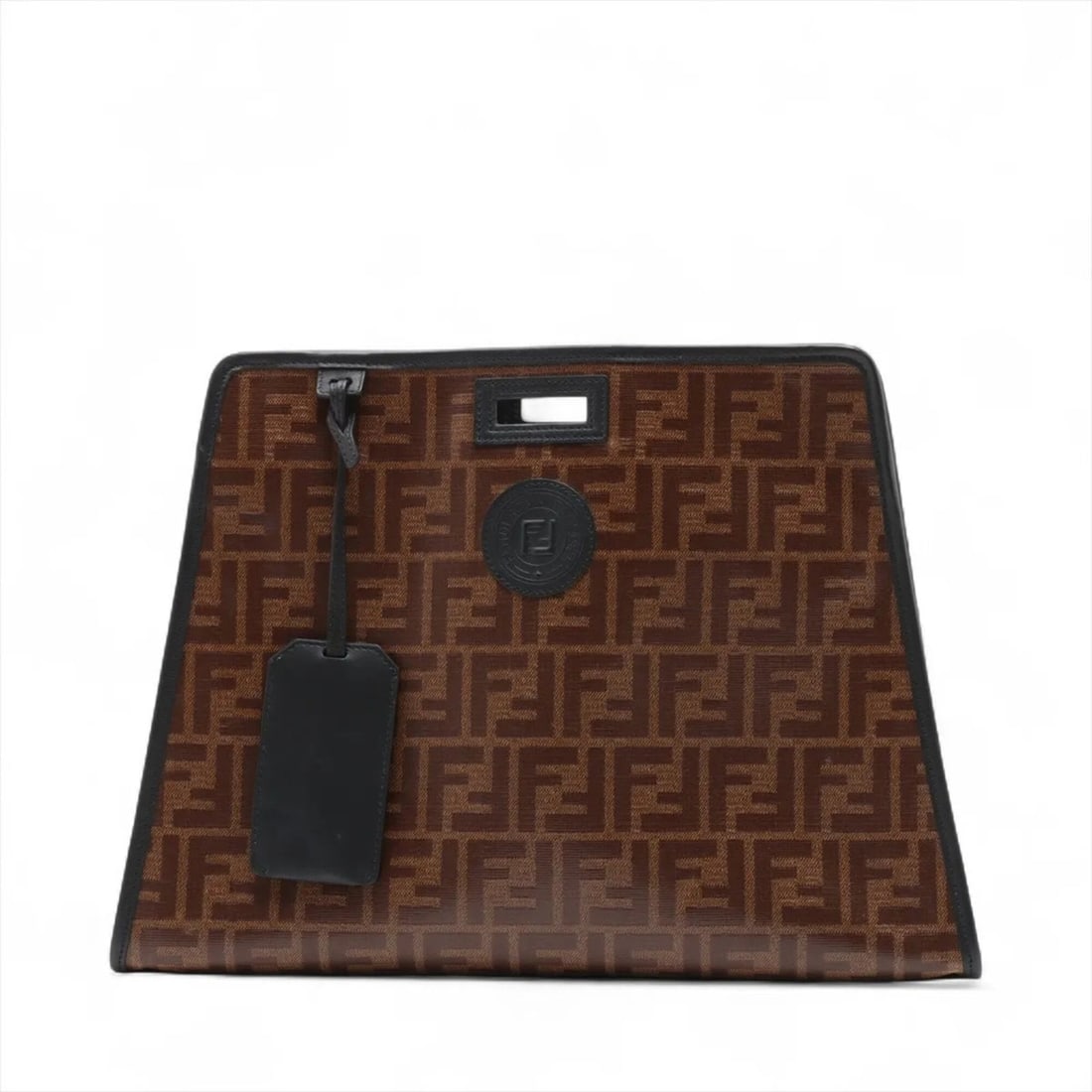 Fendi Zucca Defender Leather Handbag Tote Bag, Brown, Women's: --- Catalog ---Category: SizeSize (HxWxD): 26cm x 36cm x 13cm / 10.23'' x 14.17'' x 5.11''Category: DesignType: Handbag, Tote bagColor: BrownGender: WomenMaterial: Leather , Coated canvas Category: Ge
