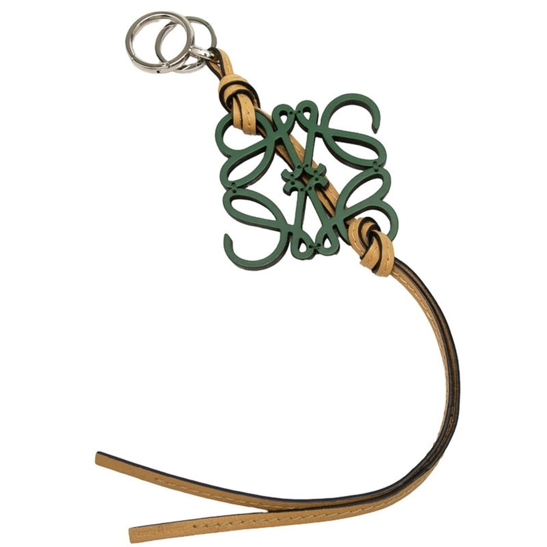 Loewe Anagram Charm Accessory Bag Keychain Green Beige Black Leather Women's LOEWE: --- Catalog ---Category: DesignType: KeyringColor: Beige, Black, GreenGender: WomenMaterial: LeatherCategory: GeneralBrand: Loewe--- Item List ---Section: ConditionRanking: Rank AB Used - Traces of us