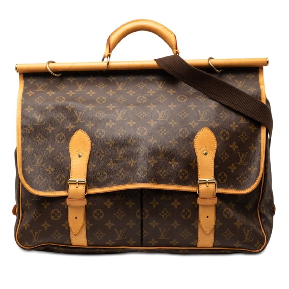 Louis Vuitton Monogram Sac Chasse Travel Bag, Handbag, Shoulder 2-way, M41140, Brown Leather, (1 of 17)