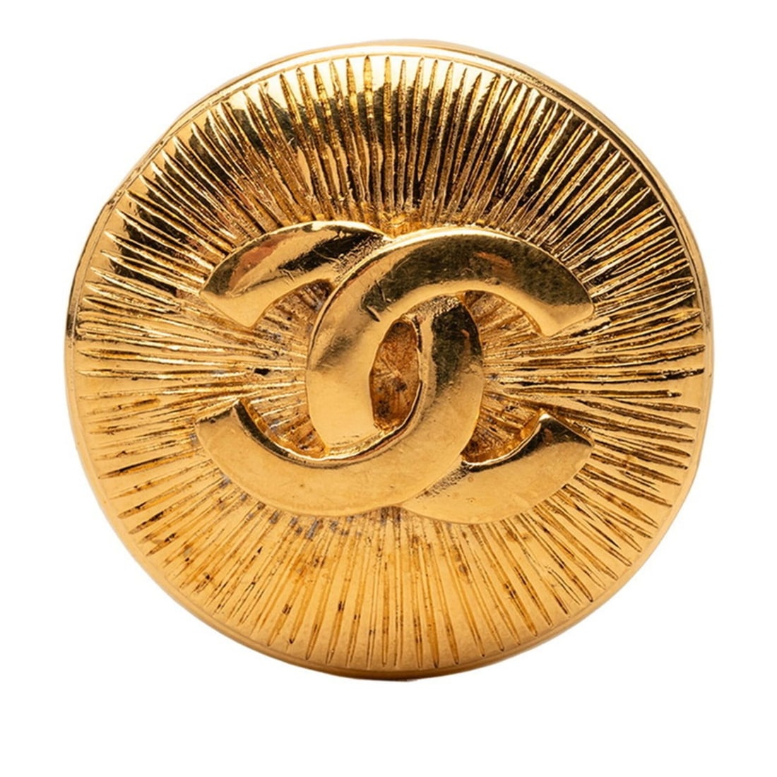 Chanel Coco Mark Round Brooch, Gold Plated, Women's.: --- Catalog ---Category: SizeSize (HxWxD): 3.3cm x 3.3cm / 1.29'' x 1.29''Category: DesignType: BroochGender: WomenMaterial: Gold platingCategory: GeneralBrand: Chanel--- Item List ---Section: Conditi