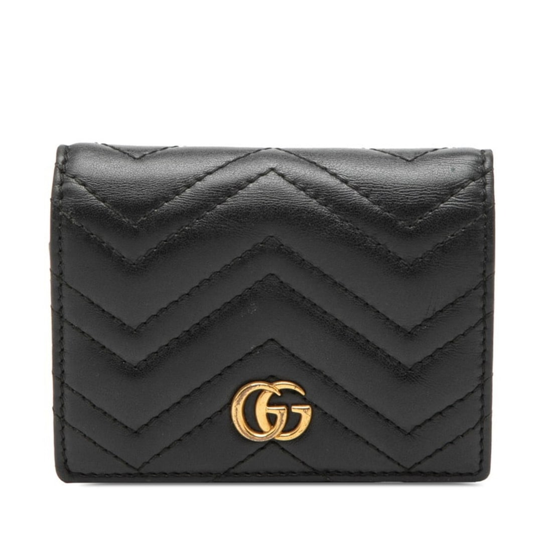 Gucci GG Marmont Double G Bi-fold Wallet Compact 466492 Black Leather Women's GUCCI: --- Catalog ---Category: SizeSize (HxWxD): 8.5cm x 11cm x 3cm / 3.34'' x 4.33'' x 1.18''Category: DesignType: Wallet (bi-fold)Color: BlackGender: WomenMaterial: Leather Category: GeneralMPN: 466492Bra