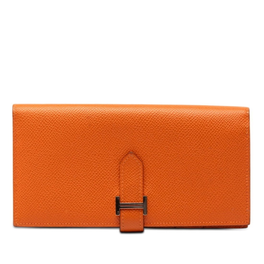 Hermes Bearn Soufflé Long Wallet ?Q 2013 Orange Veau Epsom Women's HERMES: --- Catalog ---Category: SizeSize (HxWxD): 9cm x 17.5cm x 1.5cm / 3.54'' x 6.88'' x 0.59''Category: DesignType: Long wallet (bi-fold)Color: Orange, SoufreGender: WomenMaterial: Epsom leather Category: