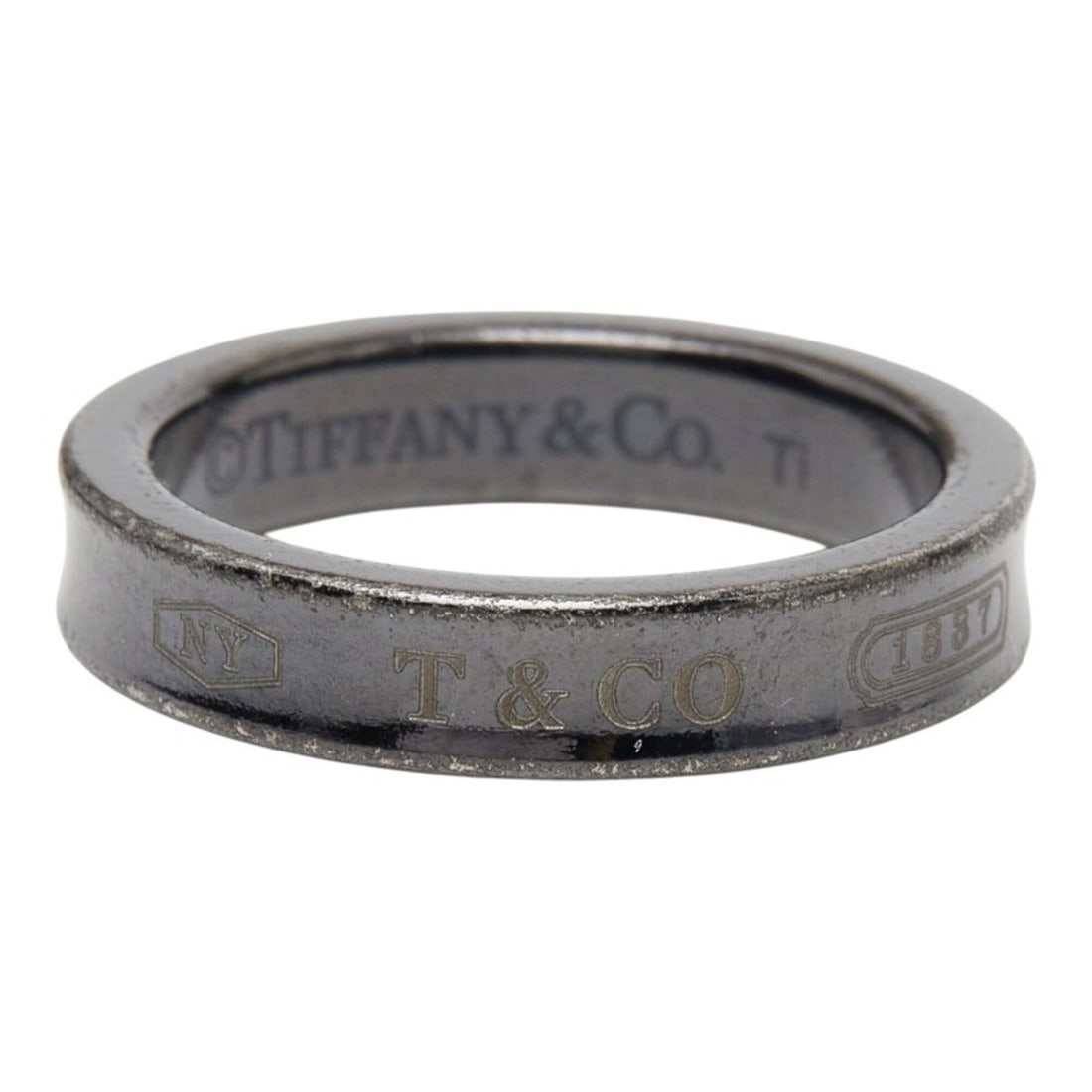 Tiffany & Co. 1837 Narrow Ring, Black Titanium, Women's Ring. (1 of 20)