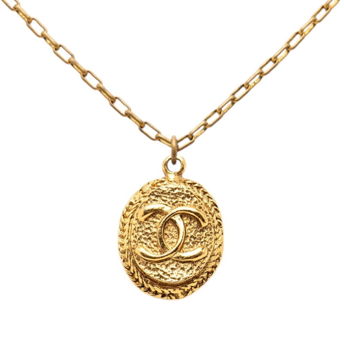 Chanel Coco Mark Oval Chain Pendant Necklace, Gold Plated, Women's.: --- Catalog ---Category: SizePendant Size: 28.5mm x 20.6mm / 1.12'' x 0.81''Neck Circumference: 44.5 cm / 17.51''Category: DesignColor: GoldGender: WomenNecklace Type: NecklaceCategory: GeneralBrand: 
