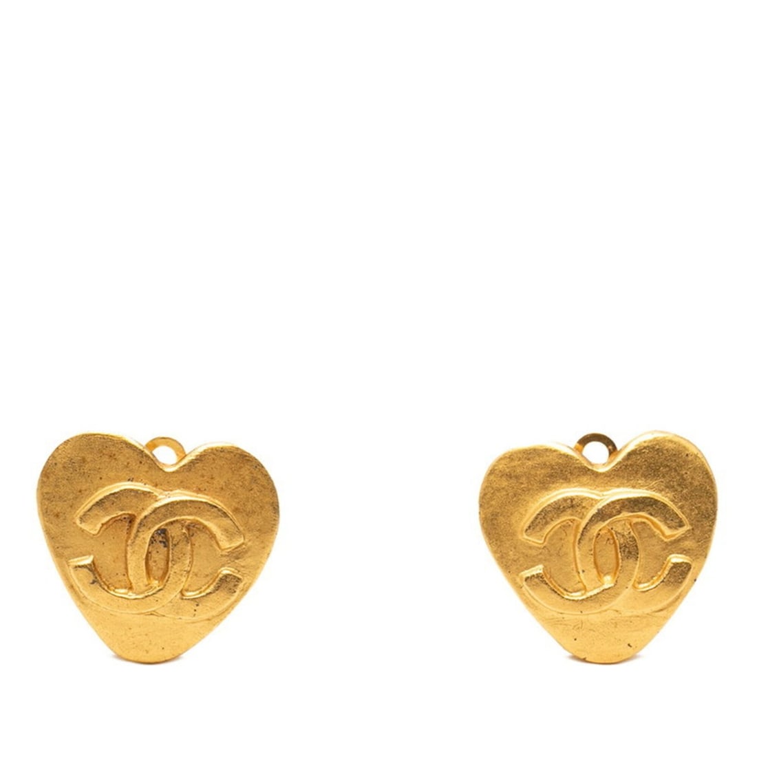 Chanel Coco Mark Heart Motif Earrings, 95P Stamp, Vintage Gold Plated, Women's CHANEL (1 of 11)