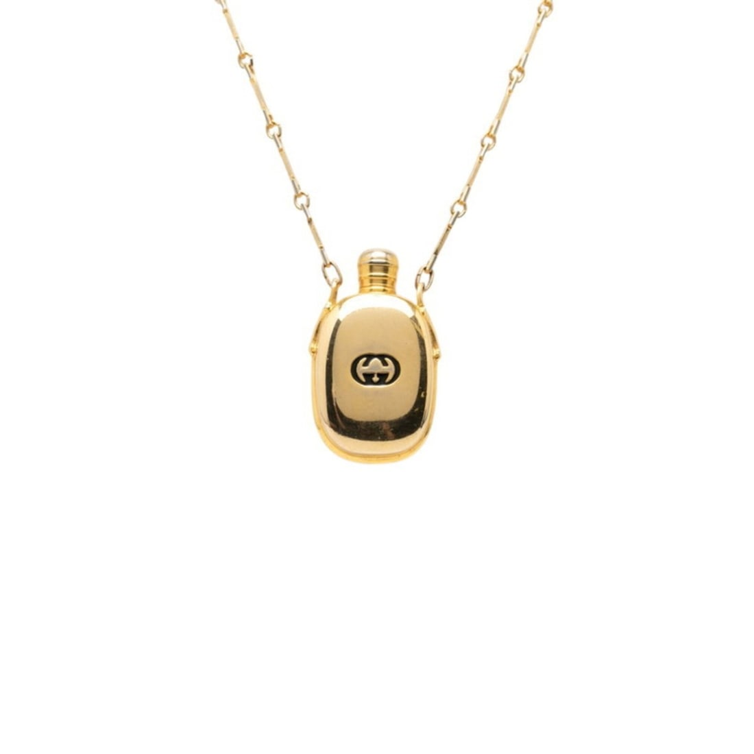 Gucci Perfume Bottle Chain Pendant Necklace, Gold Plated, Women's.: --- Catalog ---Category: SizePendant Size: 44.8mm x 27.1mm / 1.76'' x 1.06''Neck Circumference: 77 cm / 30.31''Category: DesignColor: GoldGender: WomenNecklace Type: NecklaceCategory: GeneralBrand: Gu