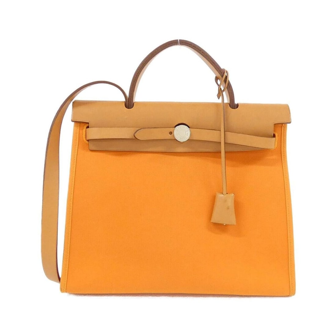 Hermes Herbag Zip PM 060300CK Handbag: --- Catalog ---Category: SizeSize (HxWxD): 25cm x 31cm x 10cm / 9.84'' x 12.2'' x 3.93''Category: DesignType: Handbag, PouchColor: Natural, OrangeGender: WomenMaterial: Toile officier Category: Genera