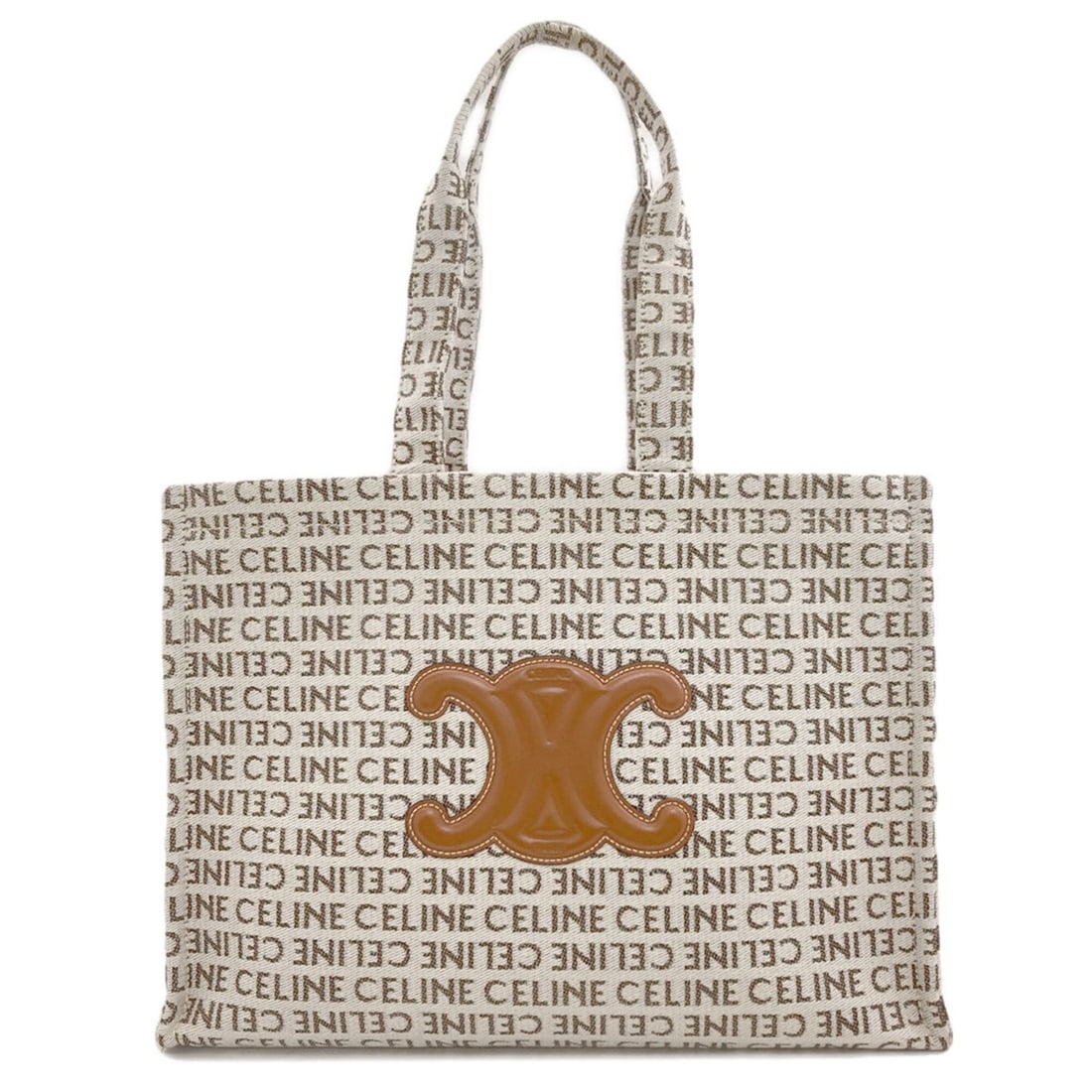 Celine Cabas Thais Large Triomphe Tote Bag, Canvas, Women's CELINE: --- Catalog ---Category: SizeSize (HxWxD): 28cm x 41cm x 16cm / 11.02'' x 16.14'' x 6.29''Category: DesignType: Tote bagColor: Brown, WhiteGender: WomenMaterial: Canvas Category: GeneralBrand: Celine-