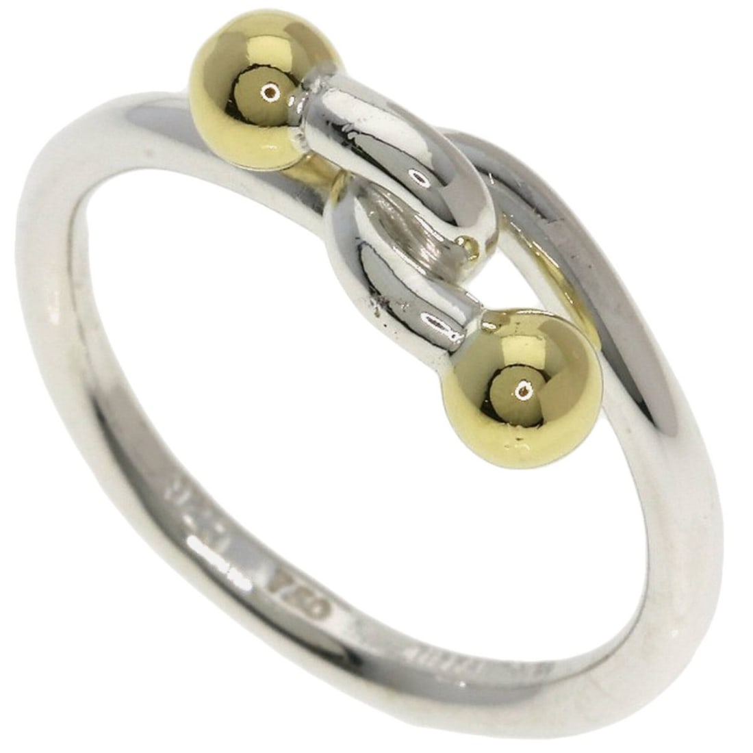 Tiffany & Co. Double Hook Ring, Silver/18K Yellow Gold, Women's.: --- Catalog ---Category: SizeJP Size: 12US Size: 6.5Category: DesignType: Band ringColor: Silver, Yellow goldGender: WomenMaterial: Silver, Yellow gold (18K)Category: GeneralBrand: Tiffany--- Item Lis