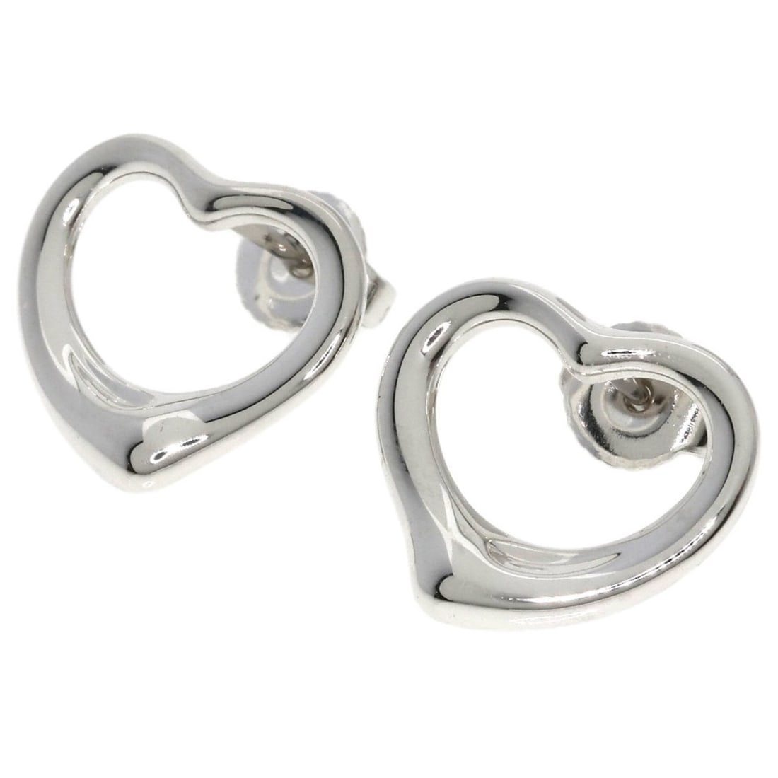 Tiffany & Co. Open Heart Earrings, Silver/14K White Gold, Women's. (1 of 13)