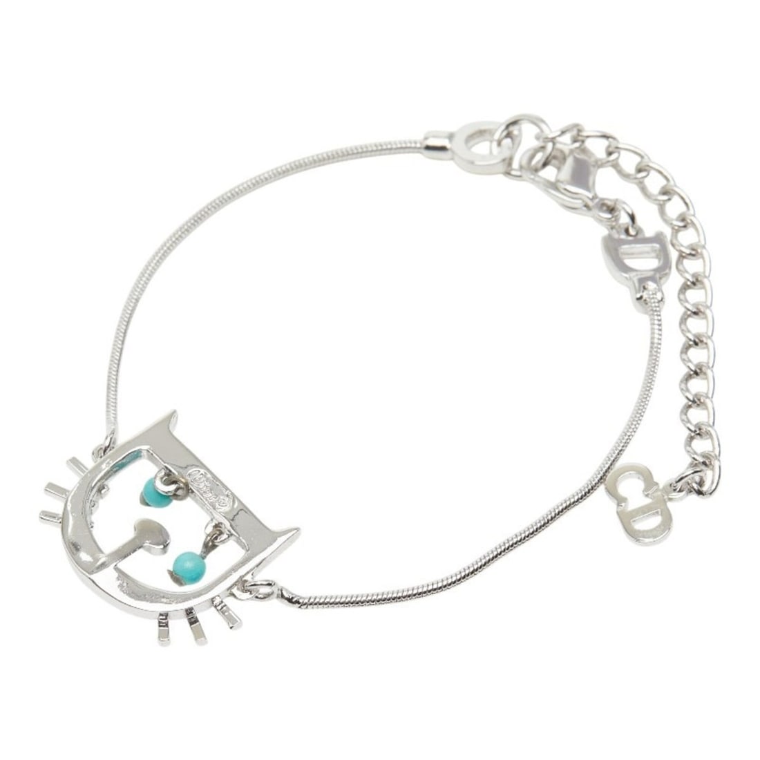 Christian Dior Dior Cat Motif Chain Bracelet, Silver Metal, Women's: --- Catalog ---Category: SizeLength: 20.5cm / 8.07''Category: DesignType: Charm braceletColor: SilverGender: WomenMaterial: MetalCategory: GeneralBrand: Christian Dior--- Item List ---Section: Conditi
