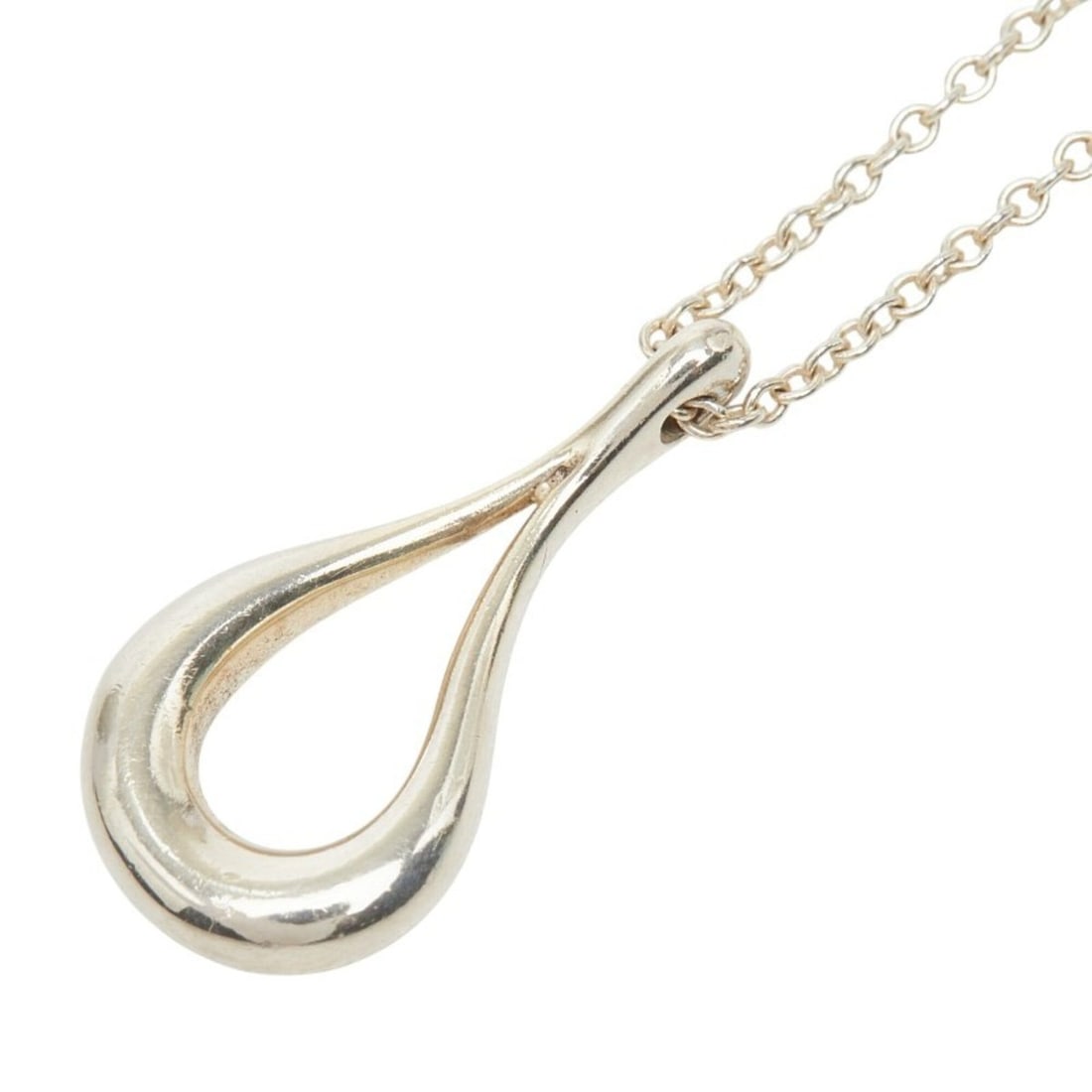 Tiffany & Co. Elsa Peretti Open Teardrop Chain Pendant Necklace, SV925 Silver, Women's.: --- Catalog ---Category: SizePendant Size: 19.7mm x 10mm / 0.77'' x 0.39''Neck Circumference: 49 cm / 19.29''Category: DesignGender: WomenMaterial: Silver 925Necklace Type: NecklaceCategory: GeneralBr