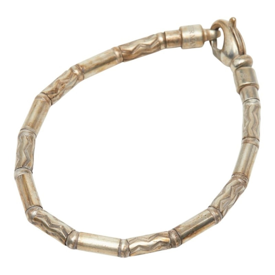 Tiffany & Co. Aztec Zigzag Bracelet, SV925 Silver, Hematite, Women's.: --- Catalog ---Category: SizeLength: 17.5cm / 6.88''Category: DesignType: Charm braceletStone: HematiteGender: WomenMaterial: Silver 925Category: GeneralBrand: Tiffany--- Item List ---Section: Conditi