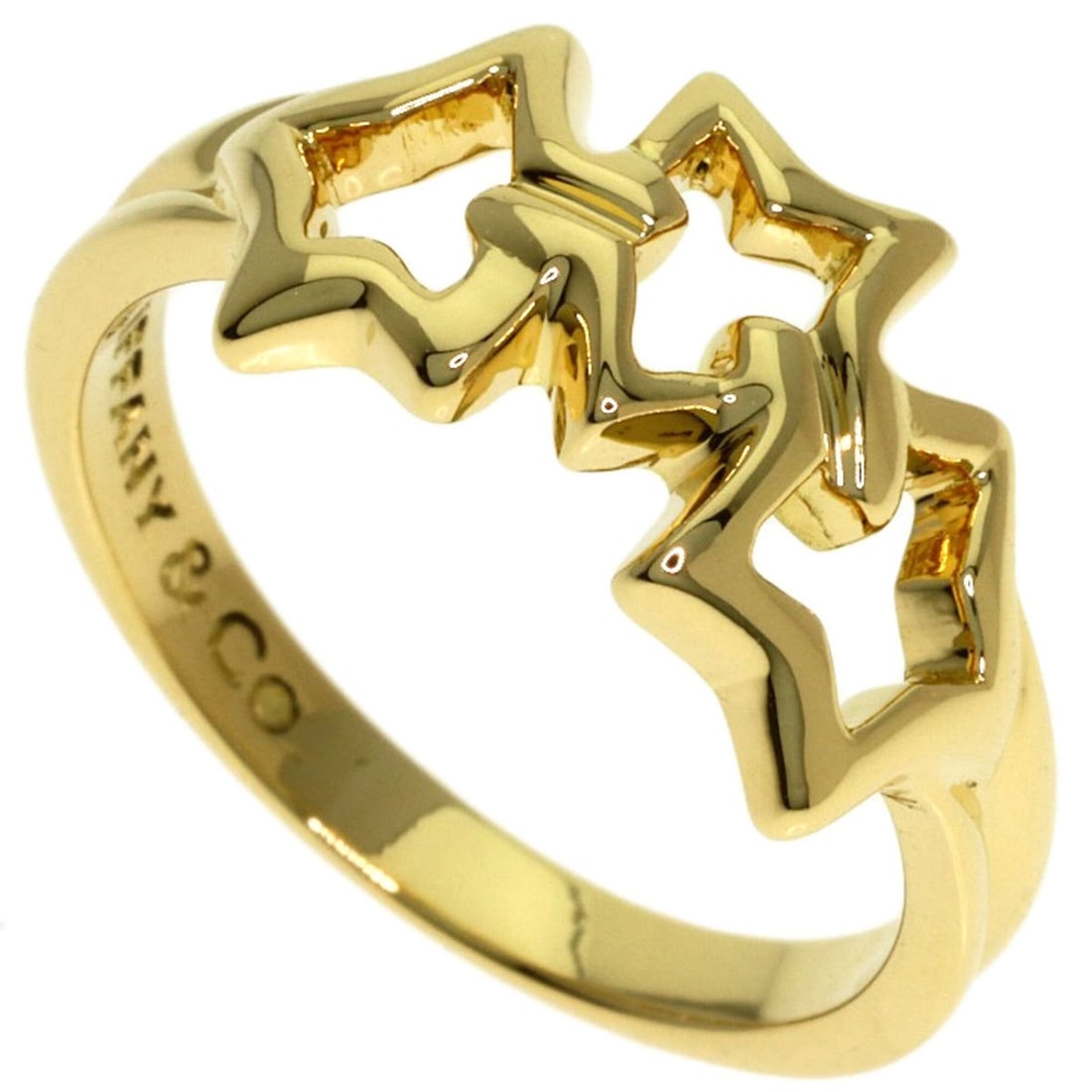 Tiffany & Co. Triple Star Ring, 18K Yellow Gold, Women's.: --- Catalog ---Category: SizeJP Size: 14.5US Size: 7Category: DesignType: Band ringGender: WomenMaterial: Yellow gold (18K)Category: GeneralBrand: Tiffany--- Item List ---Section: ConditionRanking: Ra