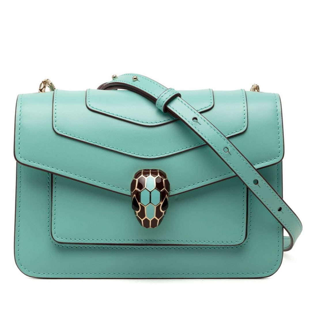 Bulgari Serpenti Forever Chain Shoulder Bag, Green Leather, Women's BVLGARI: --- Catalog ---Category: SizeSize (HxWxD): 13cm x 19cm x 7cm / 5.11'' x 7.48'' x 2.75''Category: DesignType: Shoulder bagColor: GreenGender: WomenMaterial: Leather Category: GeneralBrand: Bvlgari--- I
