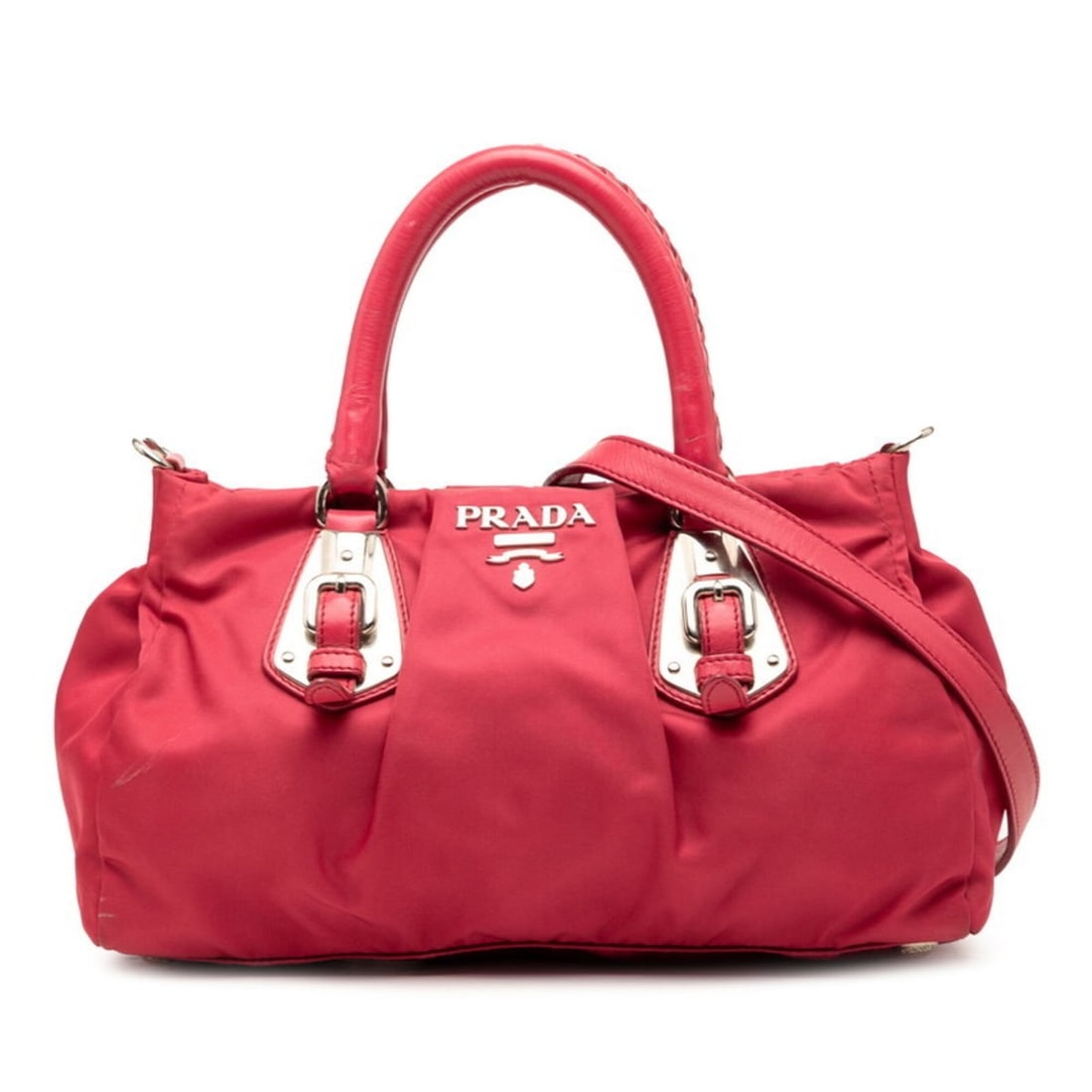 Prada Logo Tessuto Handbag Shoulder Bag 2-Way Pink Leather Women's PRADA: --- Catalog ---Category: SizeSize (HxWxD): 15cm x 26.5cm x 9.5cm / 5.9'' x 10.43'' x 3.74''Category: DesignType: Handbag, Shoulder bagColor: PinkGender: WomenMaterial: Leather Category: GeneralBrand: 