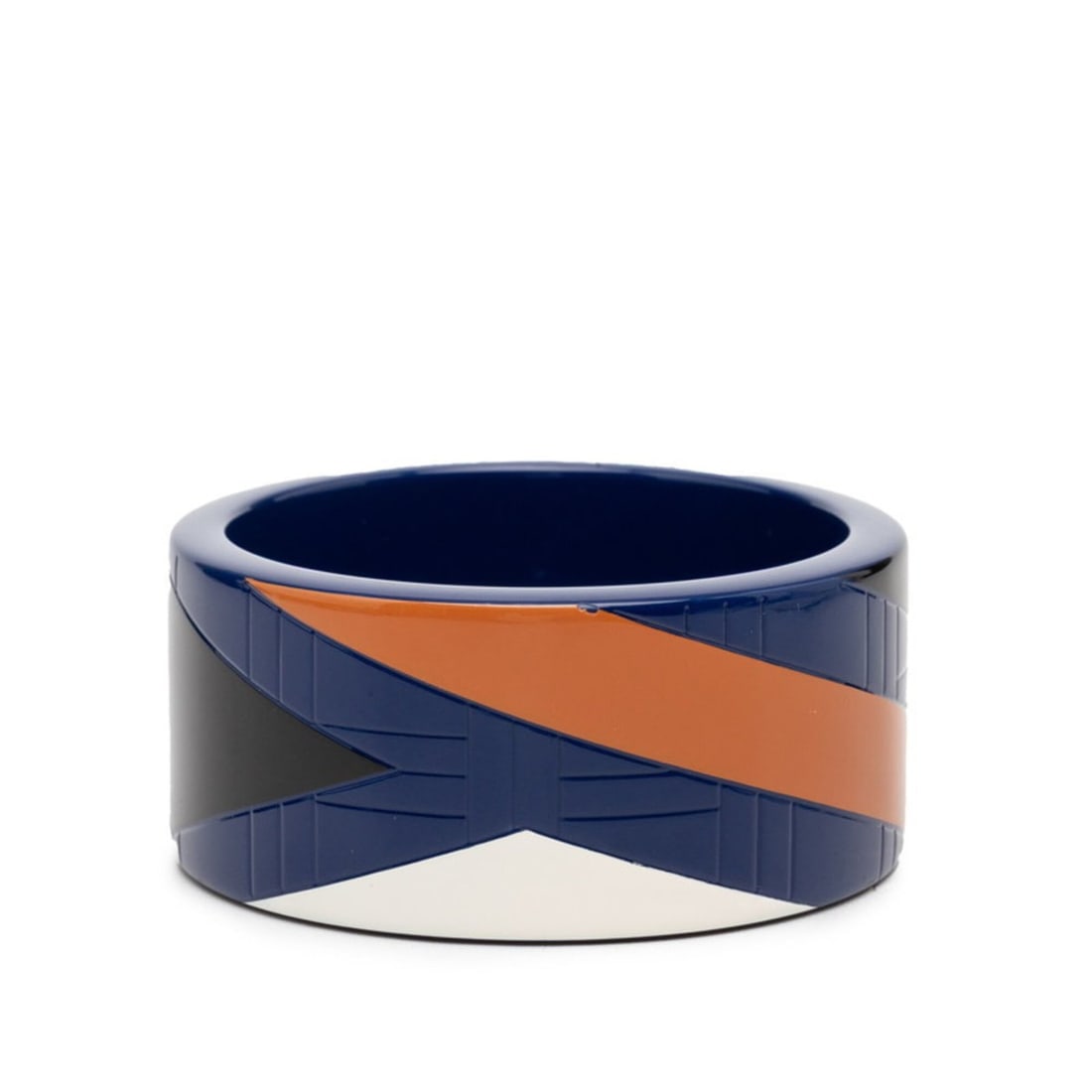 Hermes Lacquered Wood Bangle, Size S, Blue, Black, White Wood, Women's HERMES: --- Catalog ---Category: SizeLength: 18.5cm / 7.28''Category: DesignType: BangleColor: Black, Blue, WhiteGender: WomenMaterial: WoodCategory: GeneralBrand: Hermes--- Item List ---Section: ConditionRan