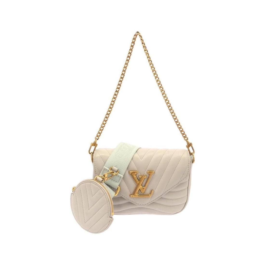 Louis Vuitton New Wave Multi Pochette M57864 Shoulder Bag: --- Catalog ---Category: SizeSize (HxWxD): 13cm x 18cm x 5cm / 5.11'' x 7.08'' x 1.96''Category: DesignType: Pochette, Pouch, Shoulder bagColor: GrayGender: WomenMaterial: Leather Hardware Color:
