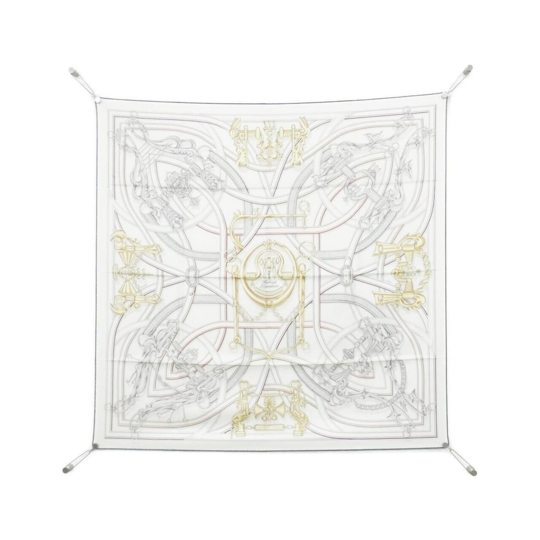 Hermes HARNAIS LEGENDALIRE Carre Scarf Muffler: --- Catalog ---Category: SizeSize (LxW): 90cm x 90cm / 35.43'' x 35.43''Category: DesignType: ScarfColor: Multi-color, WhiteGender: WomenMaterial: Silk Category: GeneralBrand: Hermes--- Item List