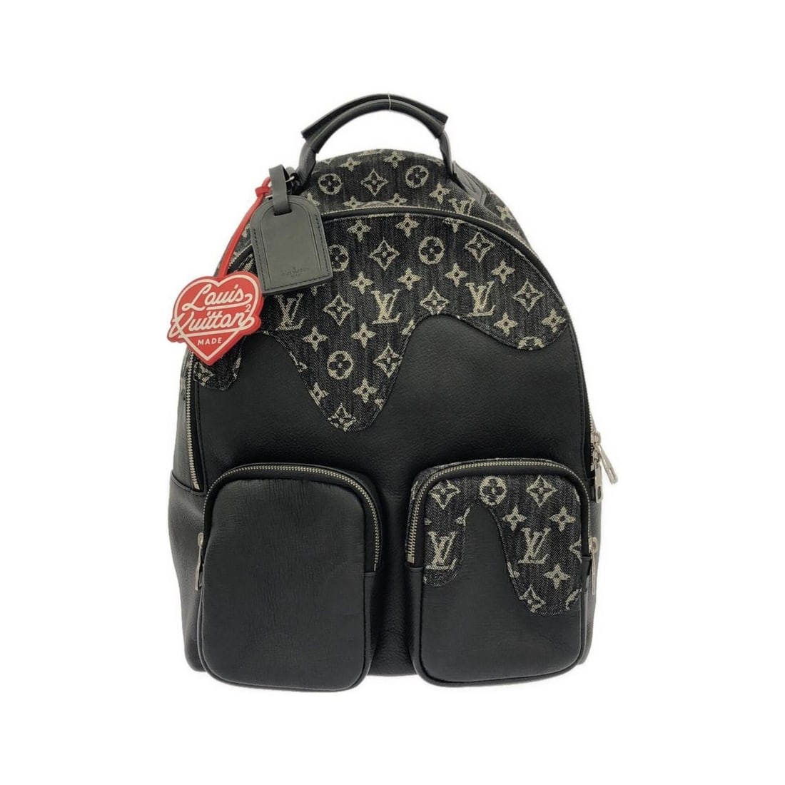 Louis Vuitton Monogram Drip Backpack Multi-Pocket M45973 Rucksack: --- Catalog ---Category: SizeSize (HxWxD): 42cm x 30cm x 16cm / 16.53'' x 11.81'' x 6.29''Category: DesignType: BackpackColor: BlackGender: Men,WomenMaterial: Denim , Leather Leather/Fur Type: Calf le