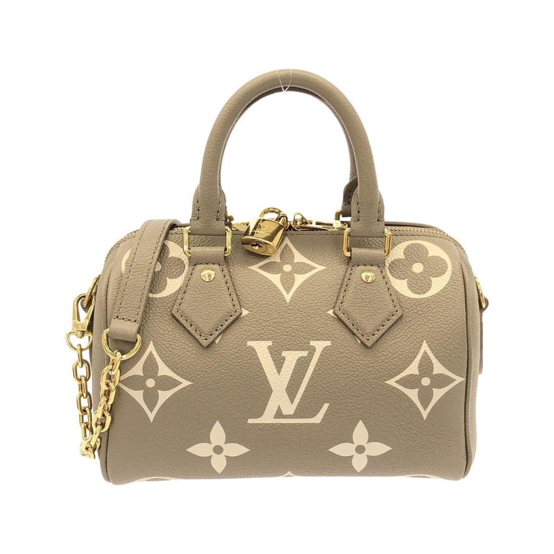 Louis Vuitton Bicolor Monogram Empreinte Speedy Bandoulière 20cm M46575 Boston Bag: --- Catalog ---Category: SizeSize (HxWxD): 14cm x 21cm x 11cm / 5.51'' x 8.26'' x 4.33''Category: DesignType: Boston bagColor: Cream, TourterelleGender: Men,WomenMaterial: Leather Hardware Color: