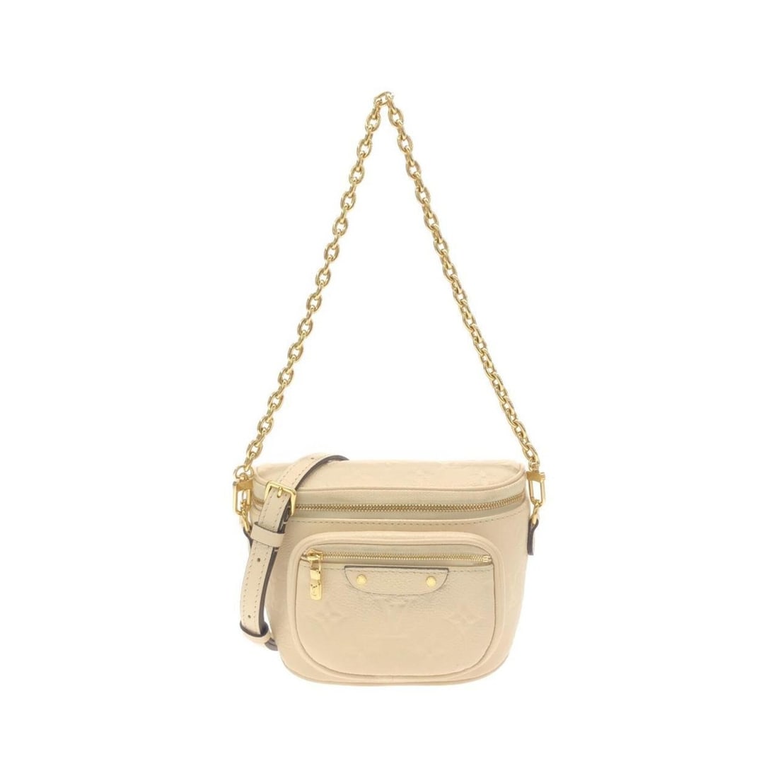 Louis Vuitton Monogram Empreinte Mini Bumbag M83275 Shoulder Bag: --- Catalog ---Category: SizeSize (HxWxD): 13cm x 15cm x 4cm / 5.11'' x 5.9'' x 1.57''Category: DesignType: Shoulder bagColor: CreamGender: Men,WomenMaterial: Leather Hardware Color: GoldLeather/Fur T