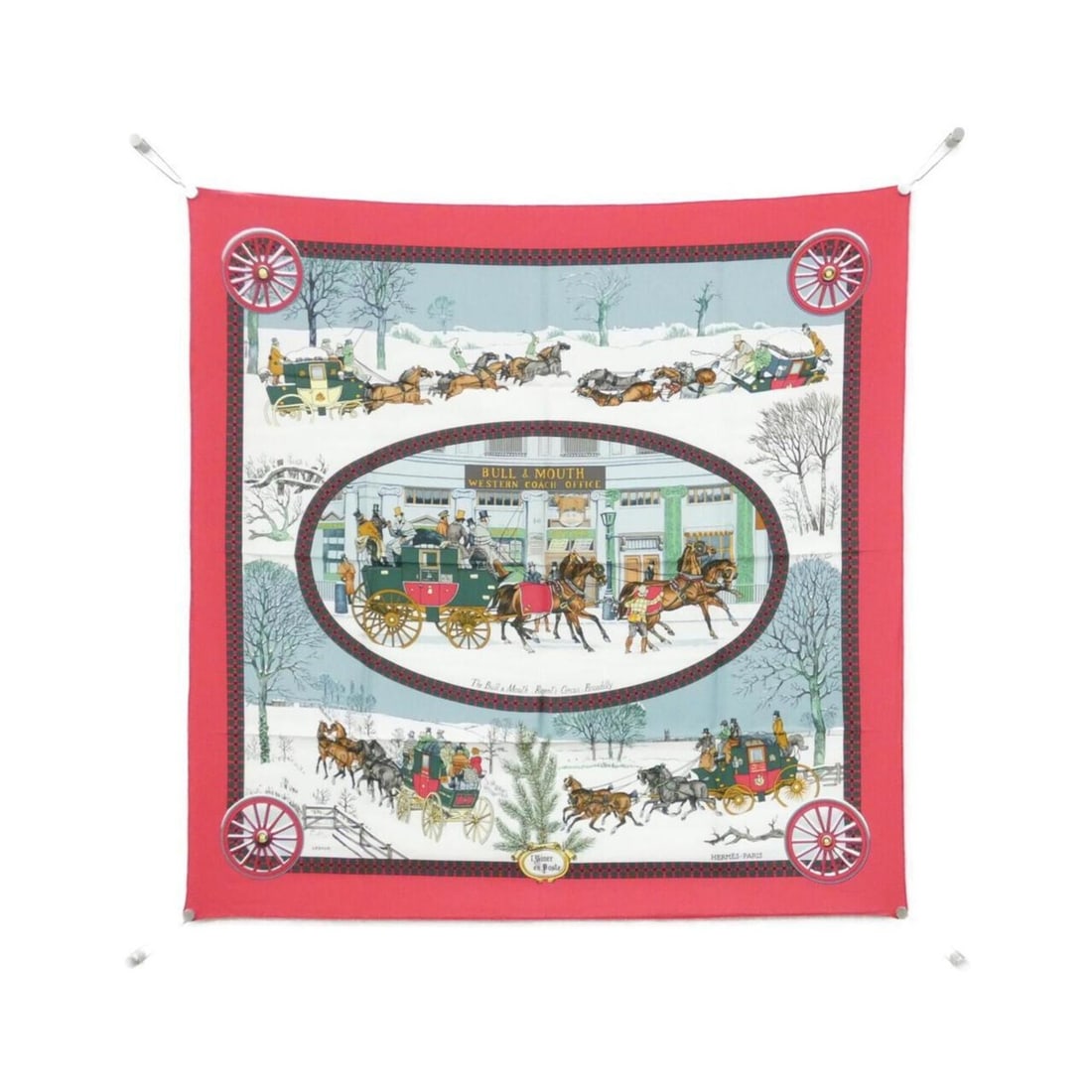Hermes D'HIVER EN POSTE Carre Scarf Muffler: --- Catalog ---Category: SizeSize (LxW): 90cm x 90cm / 35.43'' x 35.43''Category: DesignType: ScarfColor: Blue, WhiteGender: WomenMaterial: Silk Category: GeneralBrand: Hermes--- Item List