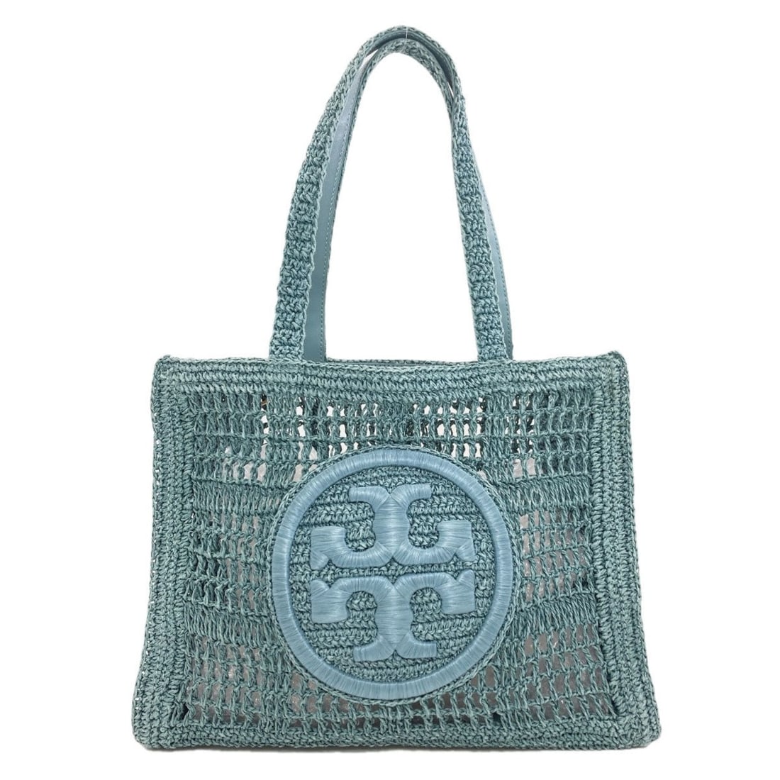 Tory Burch Ella Crochet Small Tote Bag, Paper Raffia, Women's: --- Catalog ---Category: SizeSize (HxWxD): 27cm x 34cm x 14cm / 10.62'' x 13.38'' x 5.51''Category: DesignType: Tote bagColor: BlueGender: WomenMaterial: Paper , Raffia Category: GeneralBrand: Tory Bu