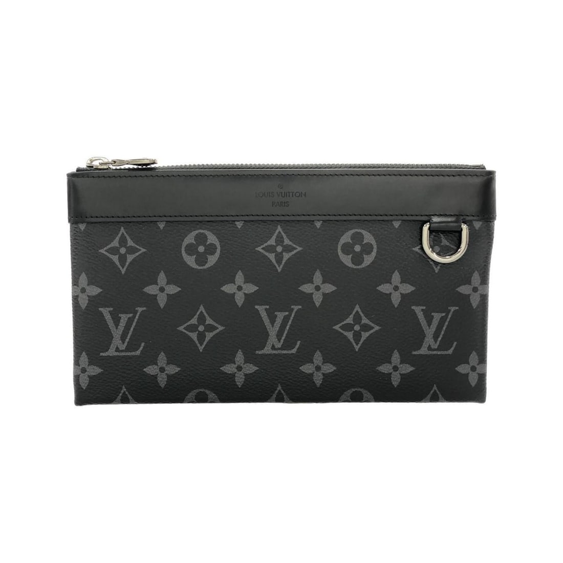 Louis Vuitton Monogram Eclipse Pochette Discovery PM M44323 Handbag: --- Catalog ---Category: SizeSize (HxWxD): 12cm x 21cm x 5.00mm / 4.72'' x 8.26'' x 0.19''Category: DesignType: Handbag, PochetteColor: BlackGender: MenMaterial: Coated canvas Hardware Color: