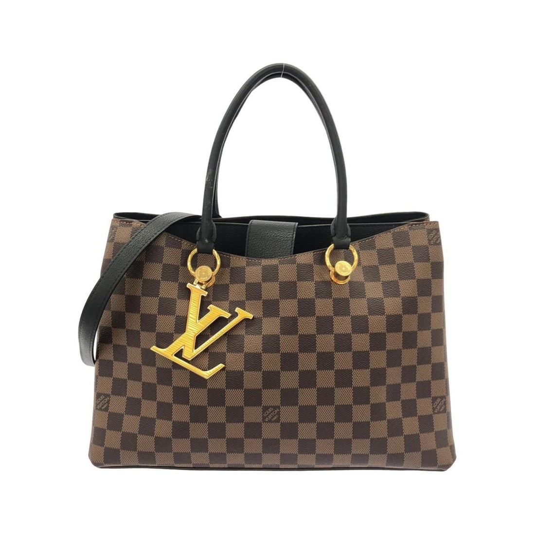 Louis Vuitton Damier LV Riverside N40050 Handbag: --- Catalog ---Category: SizeSize (HxWxD): 23cm x 36cm x 21cm / 9.05'' x 14.17'' x 8.26''Category: DesignType: HandbagColor: Black, EbeneGender: Men,WomenMaterial: Coated canvas Hardware Color: