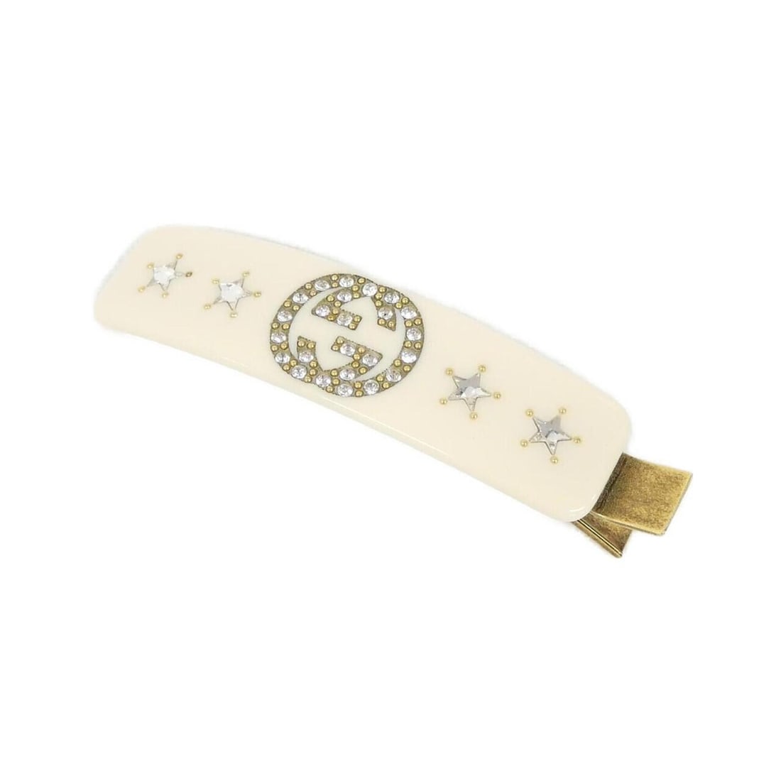 Gucci 630703 I4772 Hair Clip: --- Catalog ---Category: SizeSize (LxW): 2cm x 8.5cm / 0.78'' x 3.34''Category: DesignType: Hair clipColor: Gold, IvoryGender: WomenCategory: GeneralBrand: Gucci--- Item List ---Section: