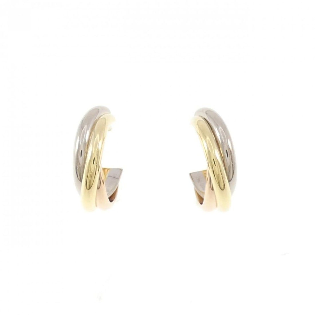 Cartier Trinity Small Earrings: --- Catalog ---Category: SizeSize (HxWxD): 12.50mm x 3.60mm / 0.49'' x 0.14''Category: DesignType: Stud earringsGender: WomenMaterial: Pink gold (18K), White gold (18K), Yellow gold (18K)Category: Gen