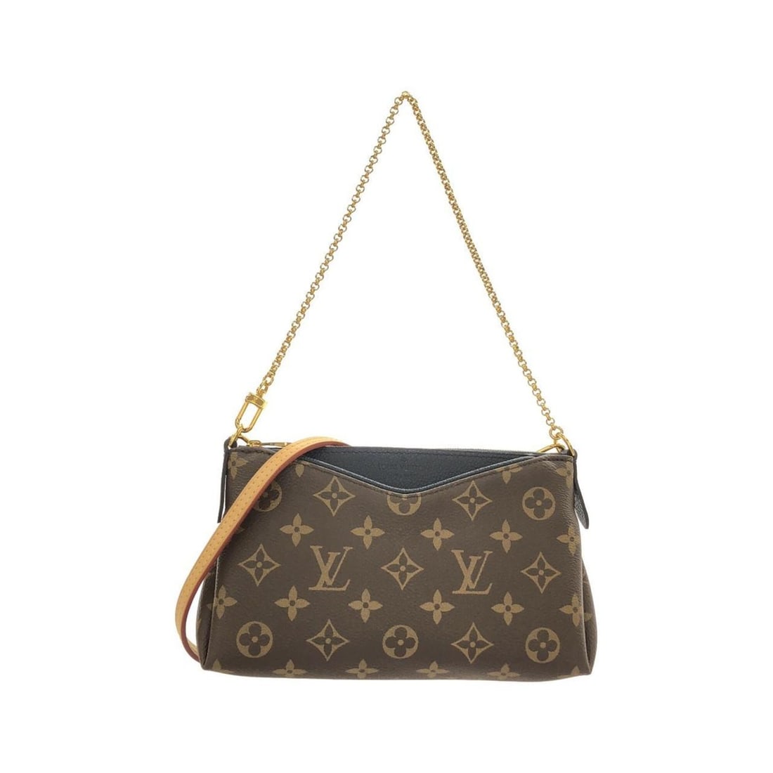 Louis Vuitton Monogram Pallas Clutch M44058 Shoulder Bag: --- Catalog ---Category: SizeWeight: 250g / 8.81oz.Size (HxWxD): 13cm x 21cm x 4cm / 5.11'' x 8.26'' x 1.57''Strap Length: 114cm / 44.88''Handle Length: 46cm / 18.11''Category: DesignType: Shoulder
