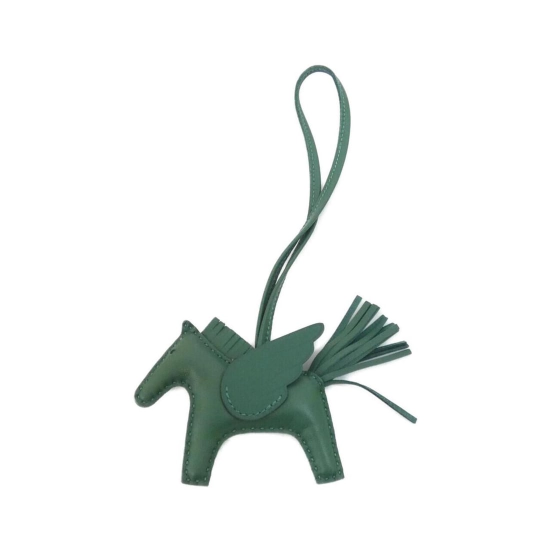Hermes Rodeo Pegasus Accessory Bag Charm PM 083010CA: --- Catalog ---Category: SizeChain Length: 360.00mm / 14.17''Size (HxWxD): 75.00mm x 85.00mm / 2.95'' x 3.35''Category: DesignType: Handbag charmColor: VertGender: WomenMaterial: Agneau MiloCategory: 