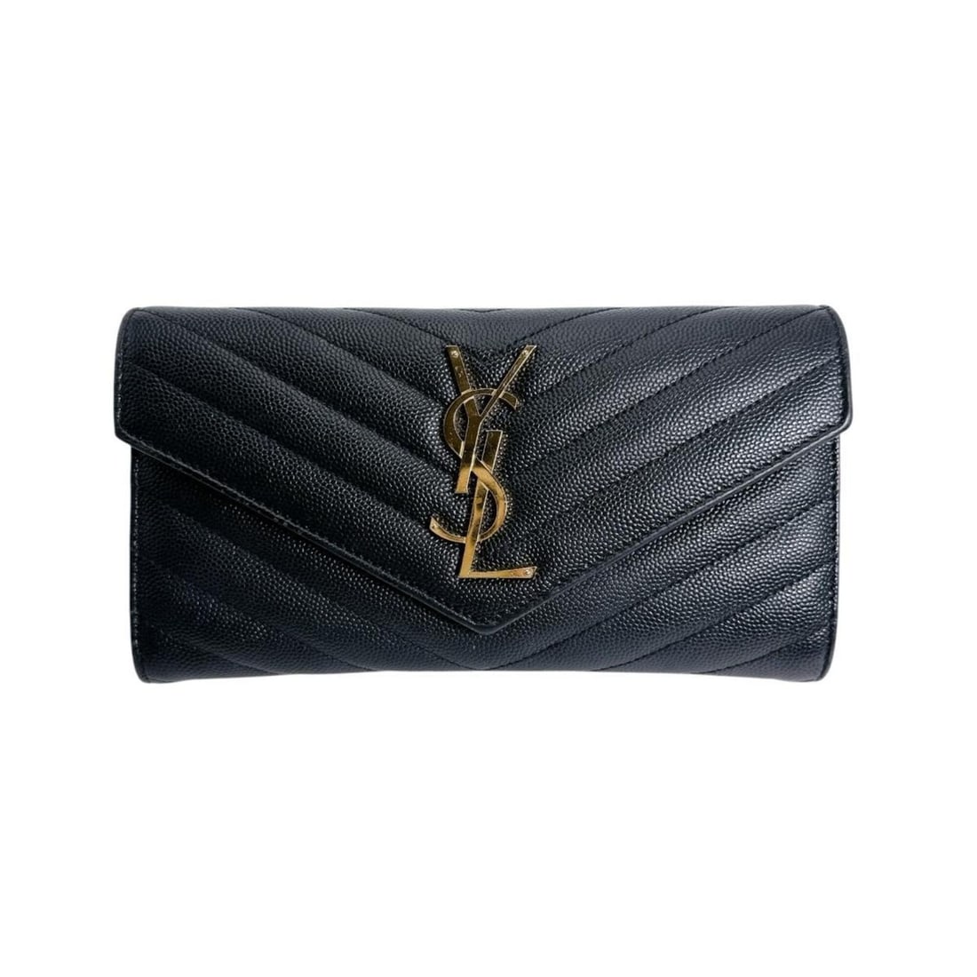 Yves Saint Laurent Cassandra Long Wallet, Button Closure, Leather, Black: --- Catalog ---Category: SizeSize (HxWxD): 10cm x 19cm x 4cm / 3.93'' x 7.48'' x 1.57''Category: DesignType: Long wallet (bi-fold)Color: BlackGender: Men,WomenMaterial: Leather Category: GeneralBrand: