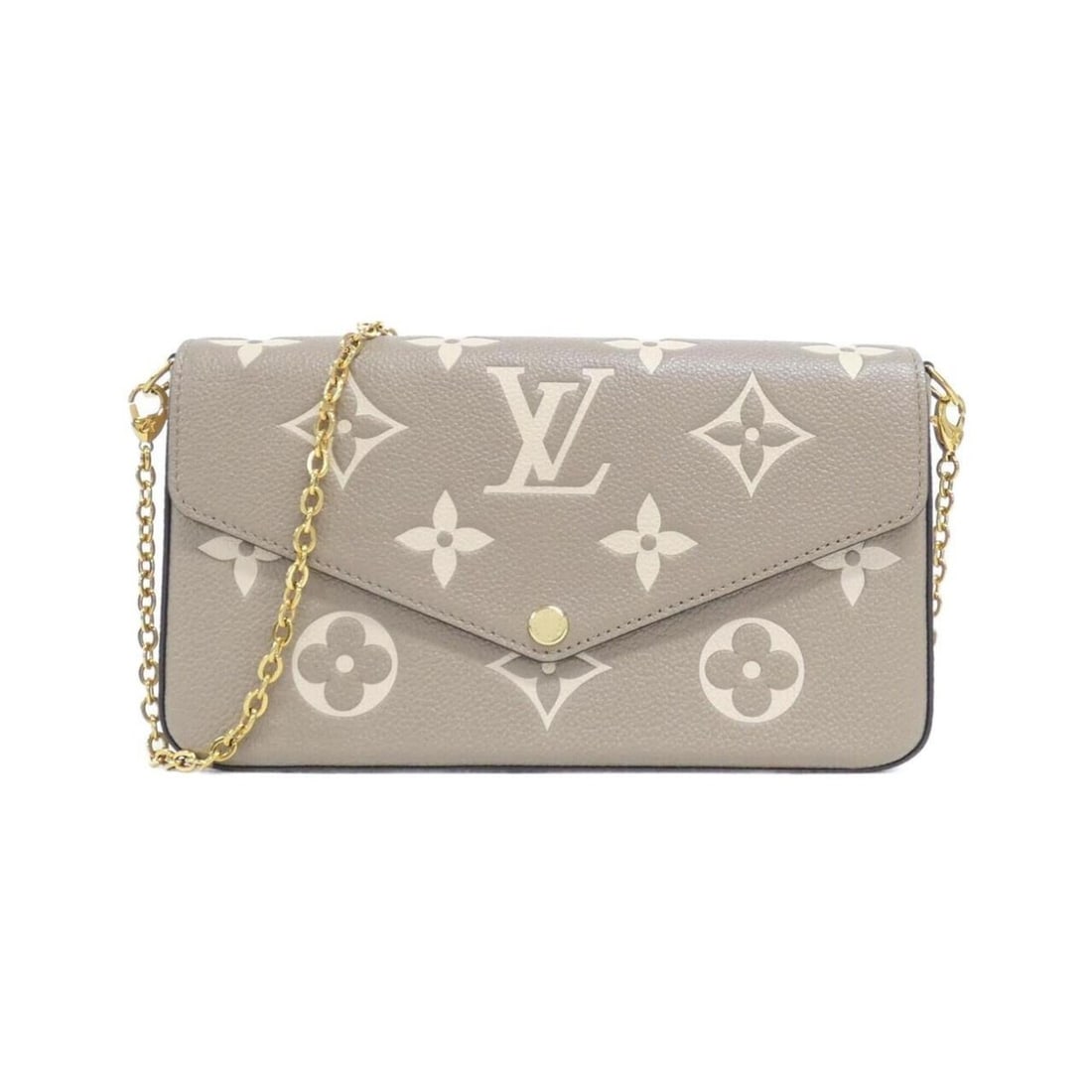 Louis Vuitton Bicolor Monogram Empreinte Pochette Felicie M69977 Shoulder Bag: --- Catalog ---Category: SizeSize (HxWxD): 12cm x 21cm x 3cm / 4.72'' x 8.26'' x 1.18''Category: DesignType: Pochette, Shoulder bagColor: Beige, TourterelleGender: WomenMaterial: Leather Leather/Fur