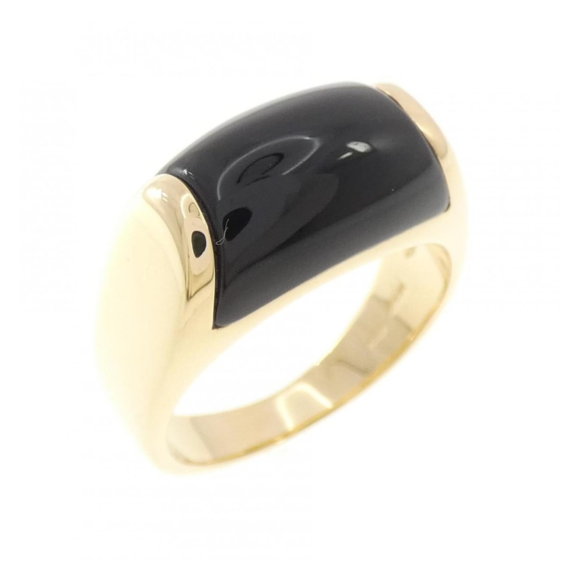 Bvlgari Tronchetto Ring: --- Catalog ---Category: SizeJP Size: 14US Size: 7Category: DesignType: Band ringColor: Yellow goldStone: OnyxGender: WomenMaterial: Yellow gold (18K)Stone Color: BlackCategory: GeneralBrand: