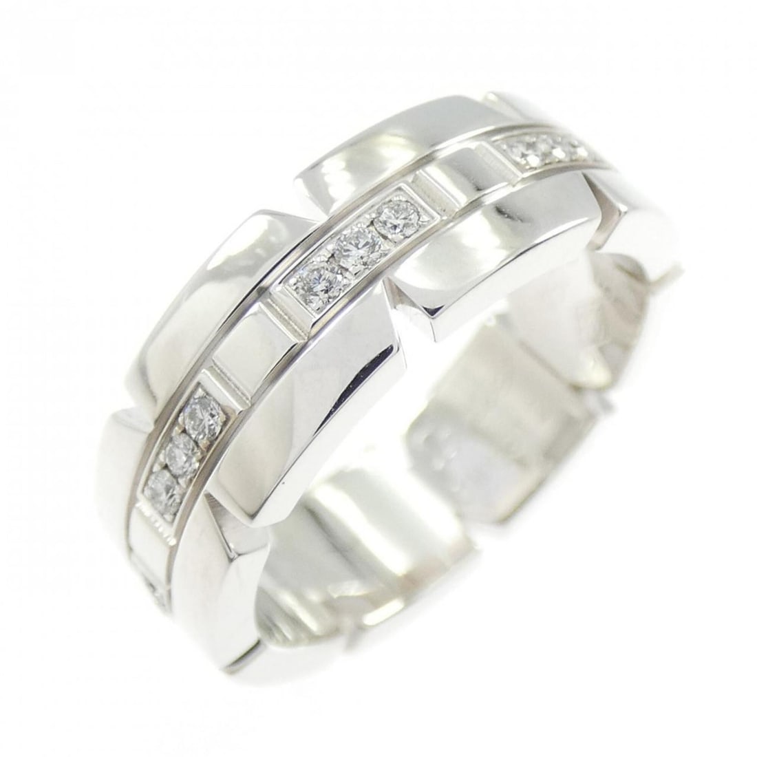 Cartier Tank Française Half-Diamond Ring: --- Catalog ---Category: SizeUS Size: 5.5Brand Size: 50Category: DesignType: Band ringColor: White goldStone: DiamondGender: WomenMaterial: White gold (18K)Category: GeneralMPN: B4060100Brand: