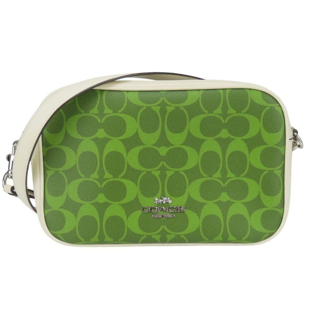 Coach Shoulder Bag Signature 68168 Coated Canvas Leather Green/Ivory Women's COACH: --- Catalog ---Category: SizeSize (HxWxD): 15cm x 24cm x 8.5cm / 5.9'' x 9.44'' x 3.34''Category: DesignType: Shoulder bagColor: Green, IvoryGender: WomenMaterial: PVC , Coated canvas , Leather Catego