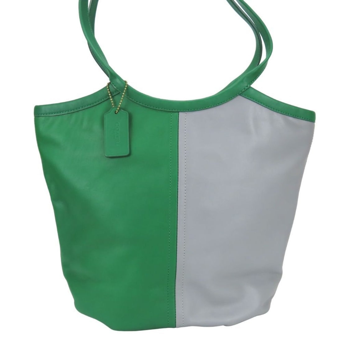 Coach Tote Bag, Bicolor, C2594, Leather, Green/Gray, Women's, COACH (1 of 20)