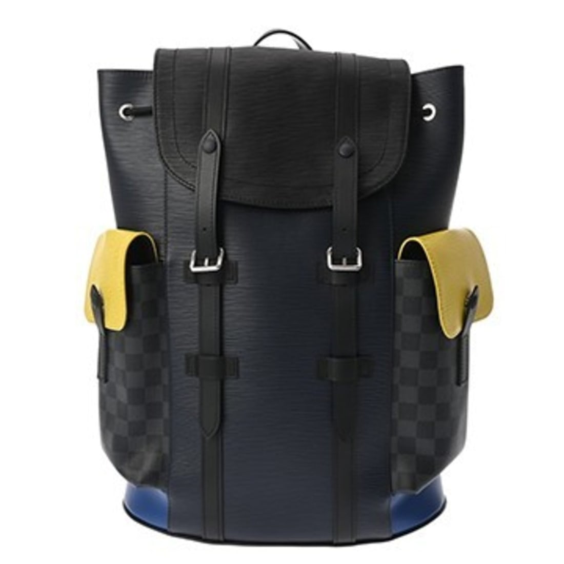 LOUIS VUITTON Epi Christopher PM Noir Navy Yellow M55111 Men's Leather Damier Canvas: --- Catalog ---Category: SizeSize (HxWxD): 45cm x 33.5cm x 12cm / 17.71'' x 13.18'' x 4.72''Category: DesignType: BackpackColor: Navy, Noir, YellowGender: MenMaterial: Epi leather , Damier Canvas Cate