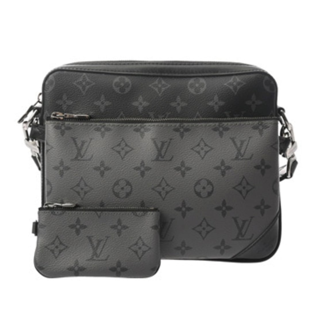 LOUIS VUITTON Louis Vuitton Monogram Eclipse Trio Messenger Black Gray M69443 Men's Canvas Shoulder: --- Catalog ---Category: SizeSize (HxWxD): 18cm x 25cm x 4.5cm / 7.08'' x 9.84'' x 1.77''Category: DesignType: Shoulder bagColor: Black, GrayGender: MenMaterial: Monogram Eclipse Category: GeneralMPN: