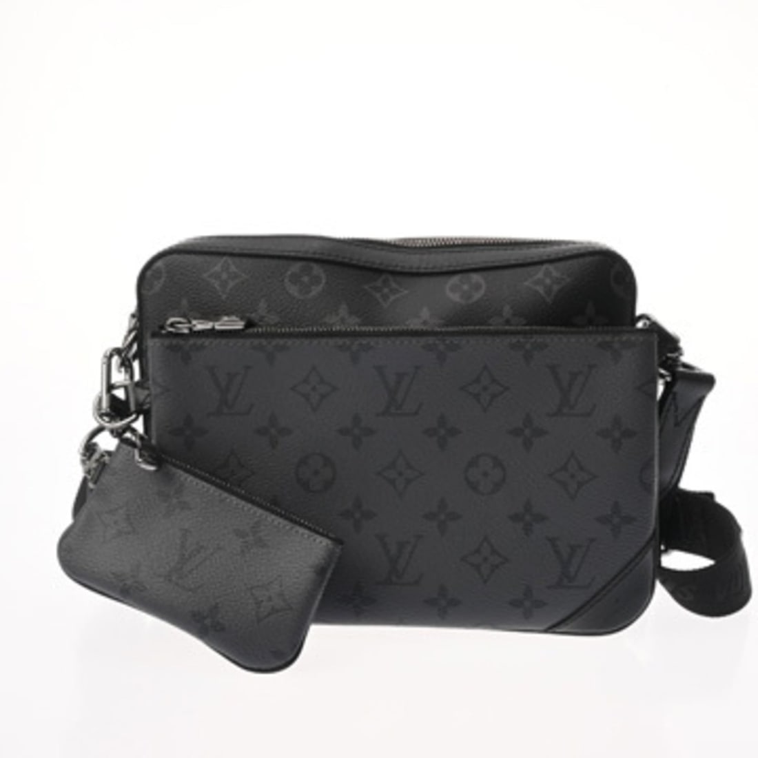 LOUIS VUITTON Louis Vuitton Monogram Eclipse Trio Messenger Black M69443 Men's Canvas Bag A Rank: --- Catalog ---Category: SizeSize (HxWxD): 18cm x 25cm x 4.5cm / 7.08'' x 9.84'' x 1.77''Category: DesignType: Messenger bagColor: BlackGender: MenMaterial: Monogram Eclipse Category: GeneralMPN: M694