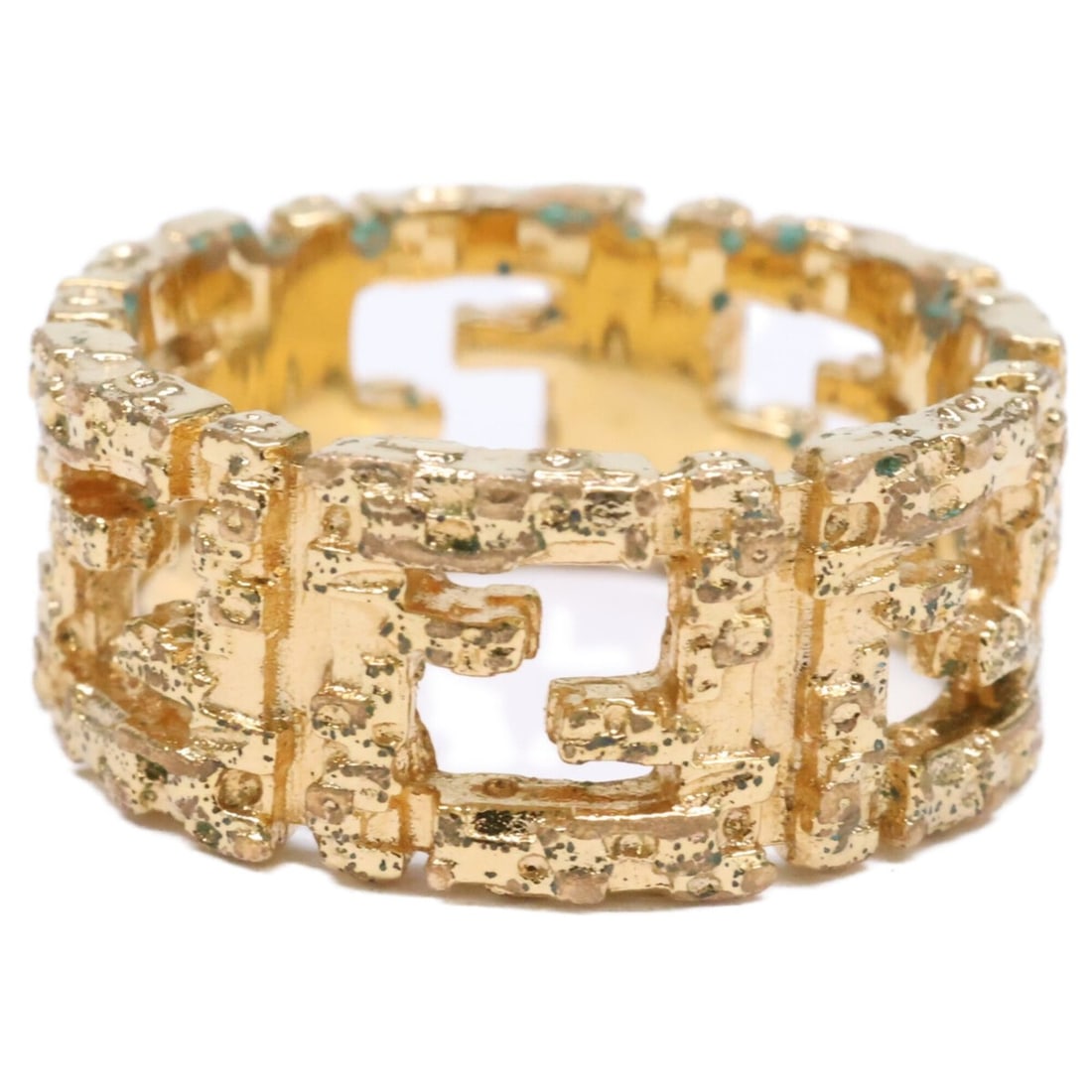 FENDI IT4022 Rock FF Ring, Gold, Women's Ring (XS): --- Catalog ---Category: SizeJP Size: 15US Size: 7.5Category: DesignType: Band ringColor: GoldGender: WomenMaterial: MetalCategory: GeneralBrand: Fendi--- Item List ---Section: ConditionRanking: Rank 