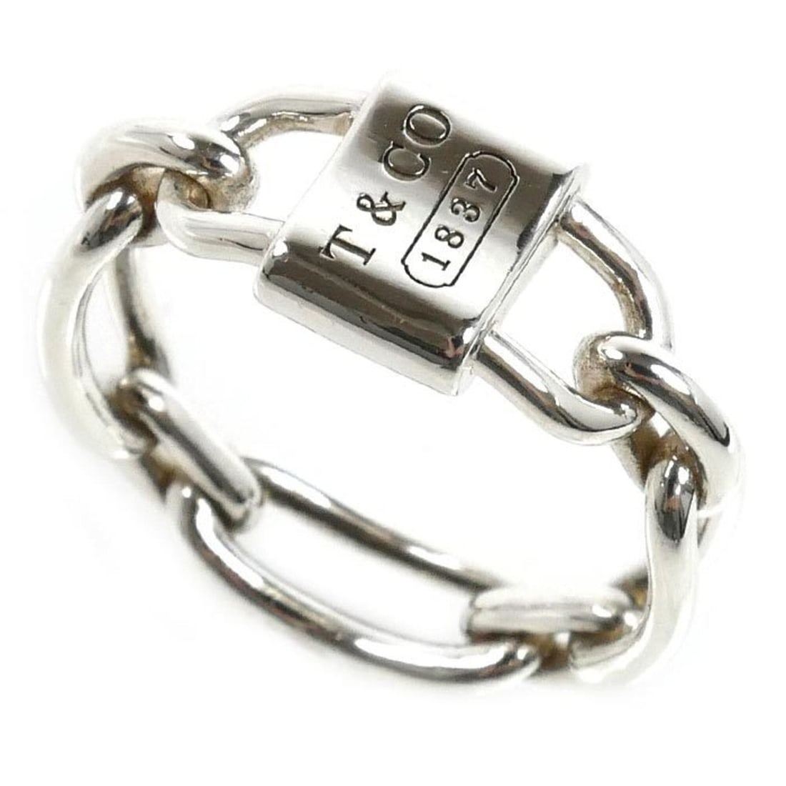 TIFFANY&Co. Tiffany & Co. Sterling Silver 925 1837 Small Double Lock Ring (5.5g) Women's: --- Catalog ---Category: SizeUS Size: 7.5Brand Size: 55Category: DesignType: Band ringGender: WomenMaterial: Silver 925Category: GeneralBrand: TiffanyCountry of Origin: USA--- Item List ---Section: Co